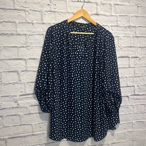 41Hawthorn 3x Navy and White Polka Dot Blouse